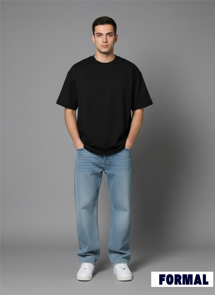 Town-Man | Drop Tee & Baggy Jeans