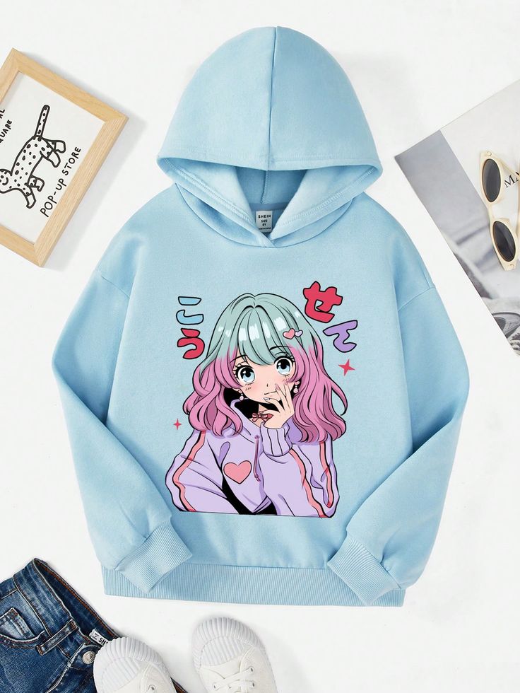 Cute Anime Girl Regular Hoodie