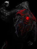 Red Breathedivinity Men Gothic Print Hooded