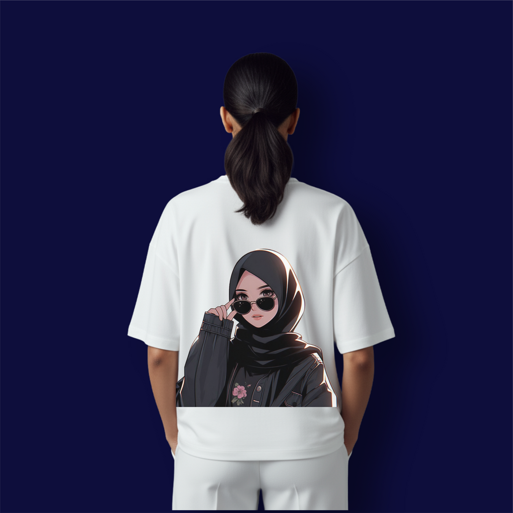 Hijabi Sunglasses Girl Dropshoulder T-shirts