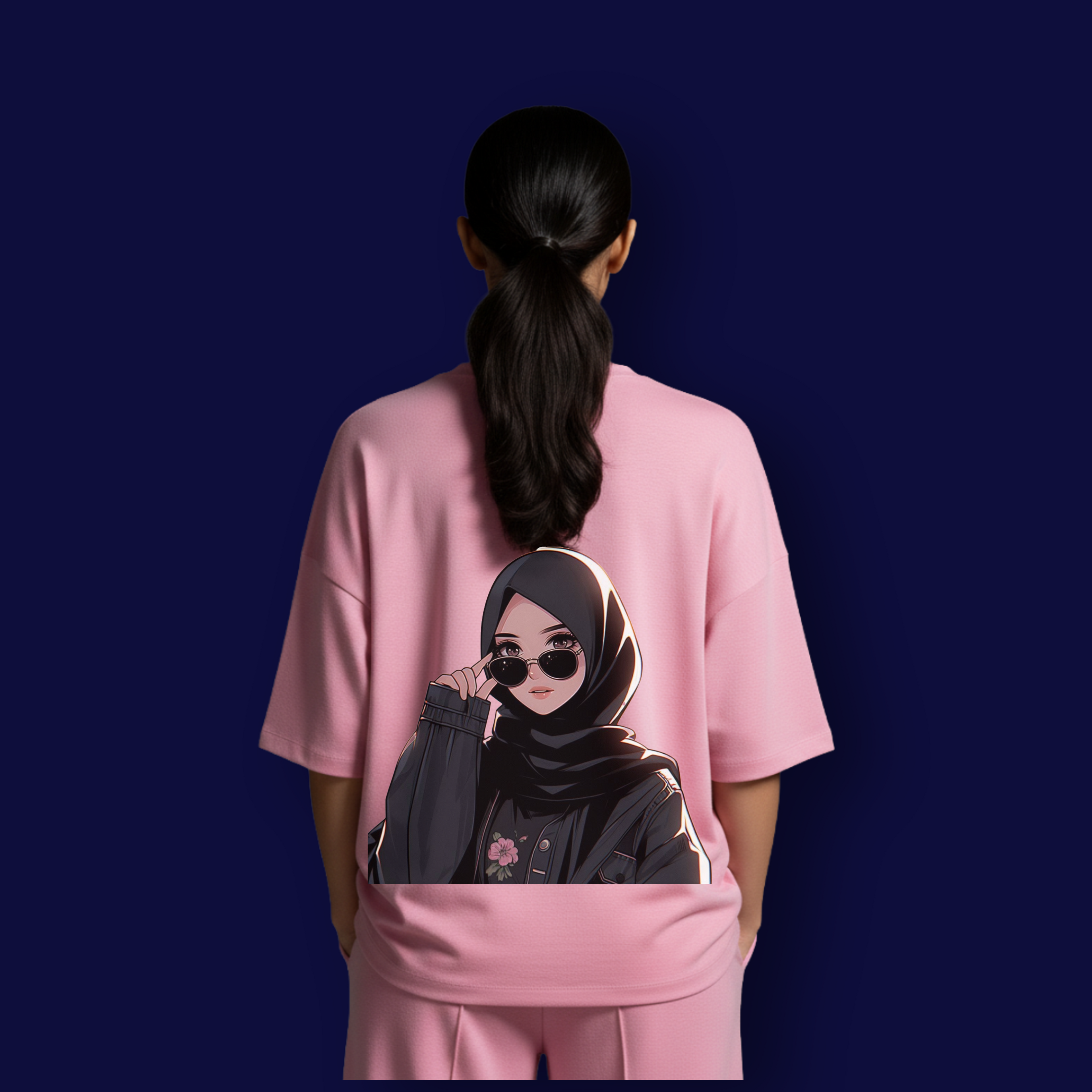 Hijabi Sunglasses Girl Dropshoulder T-shirts