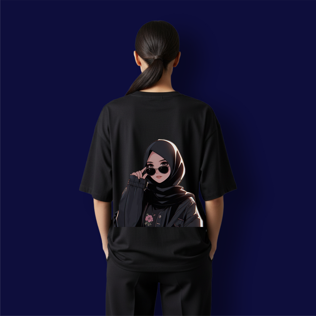 Hijabi Sunglasses Girl Dropshoulder T-shirts