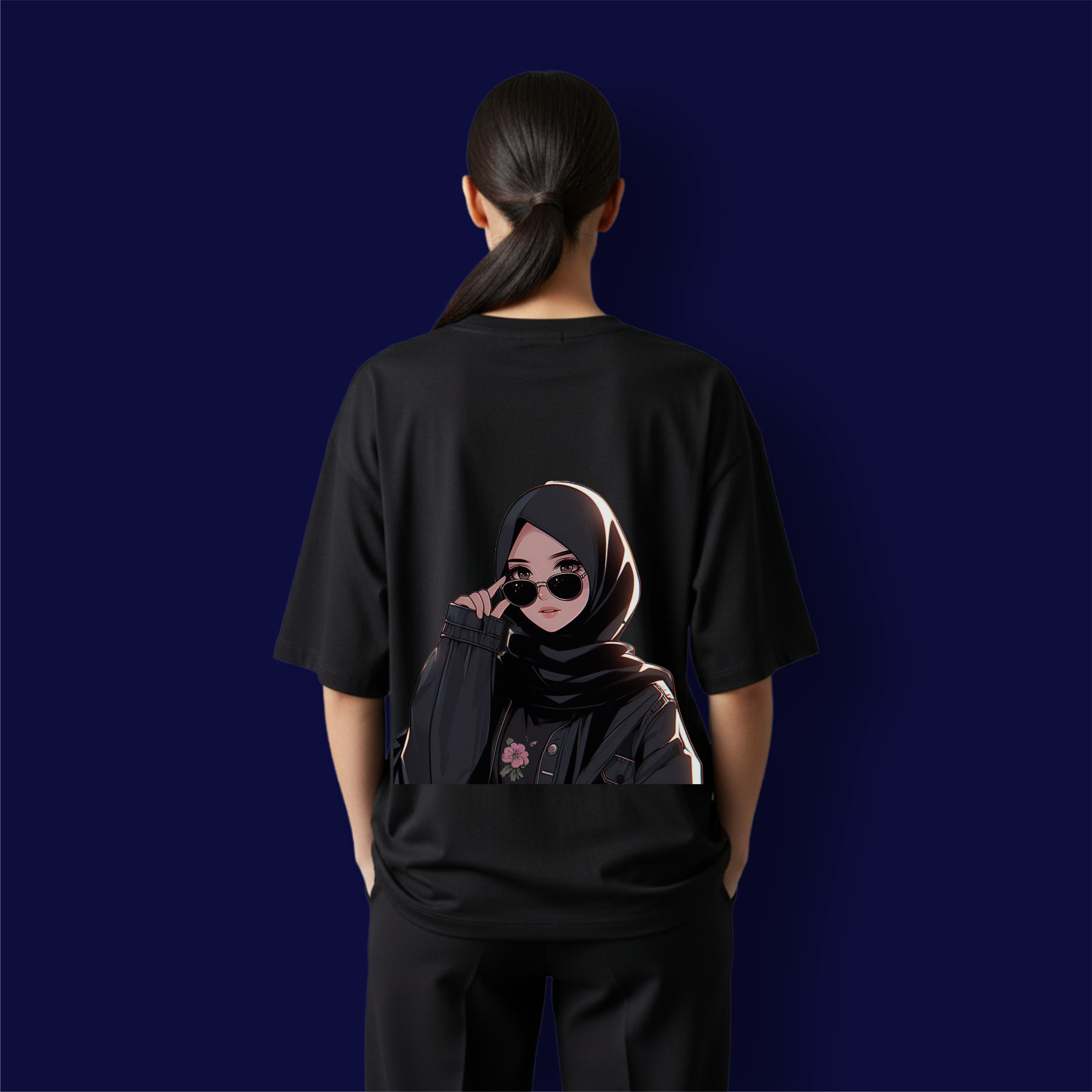 Hijabi Sunglasses Girl Dropshoulder T-shirts