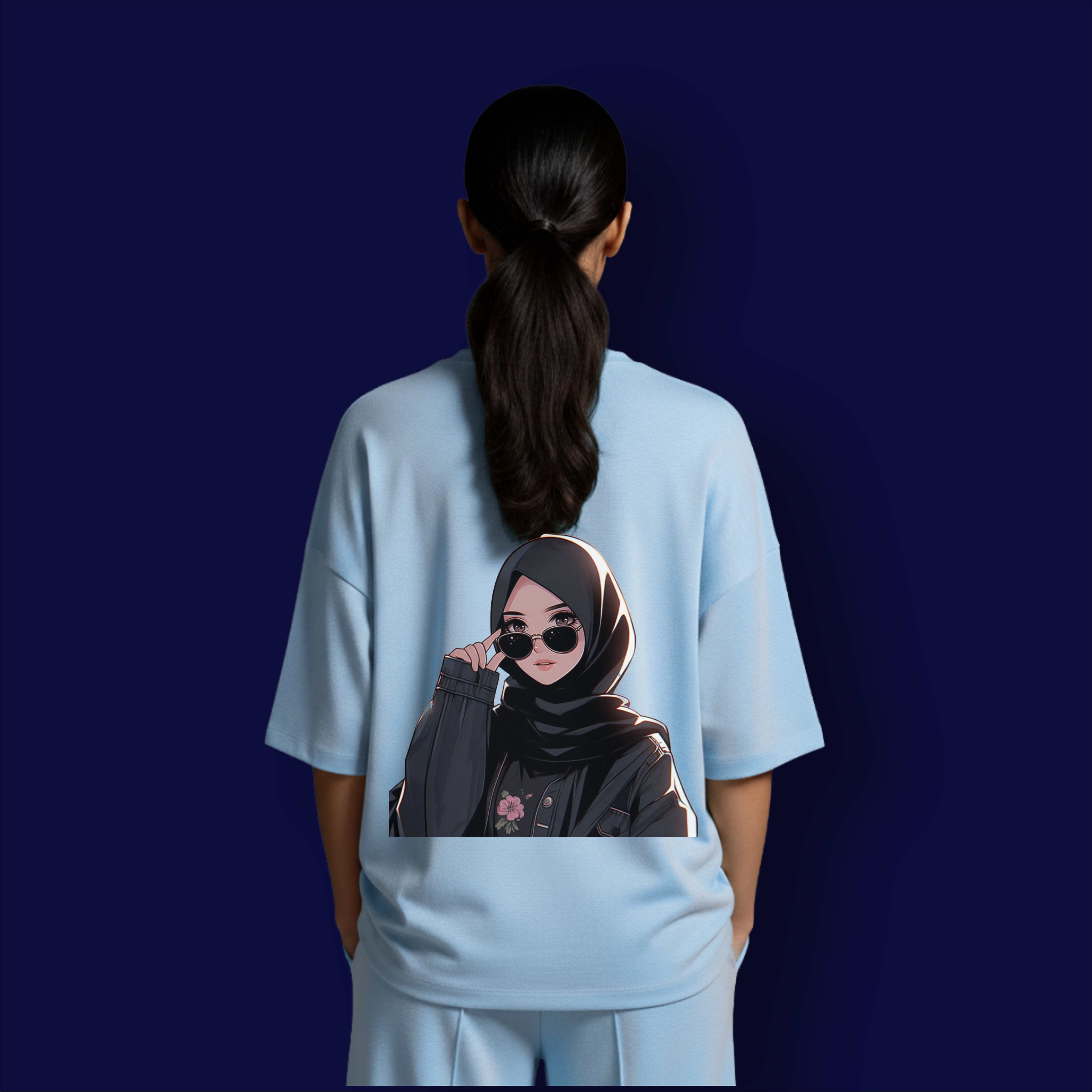 Hijabi Sunglasses Girl Dropshoulder T-shirts