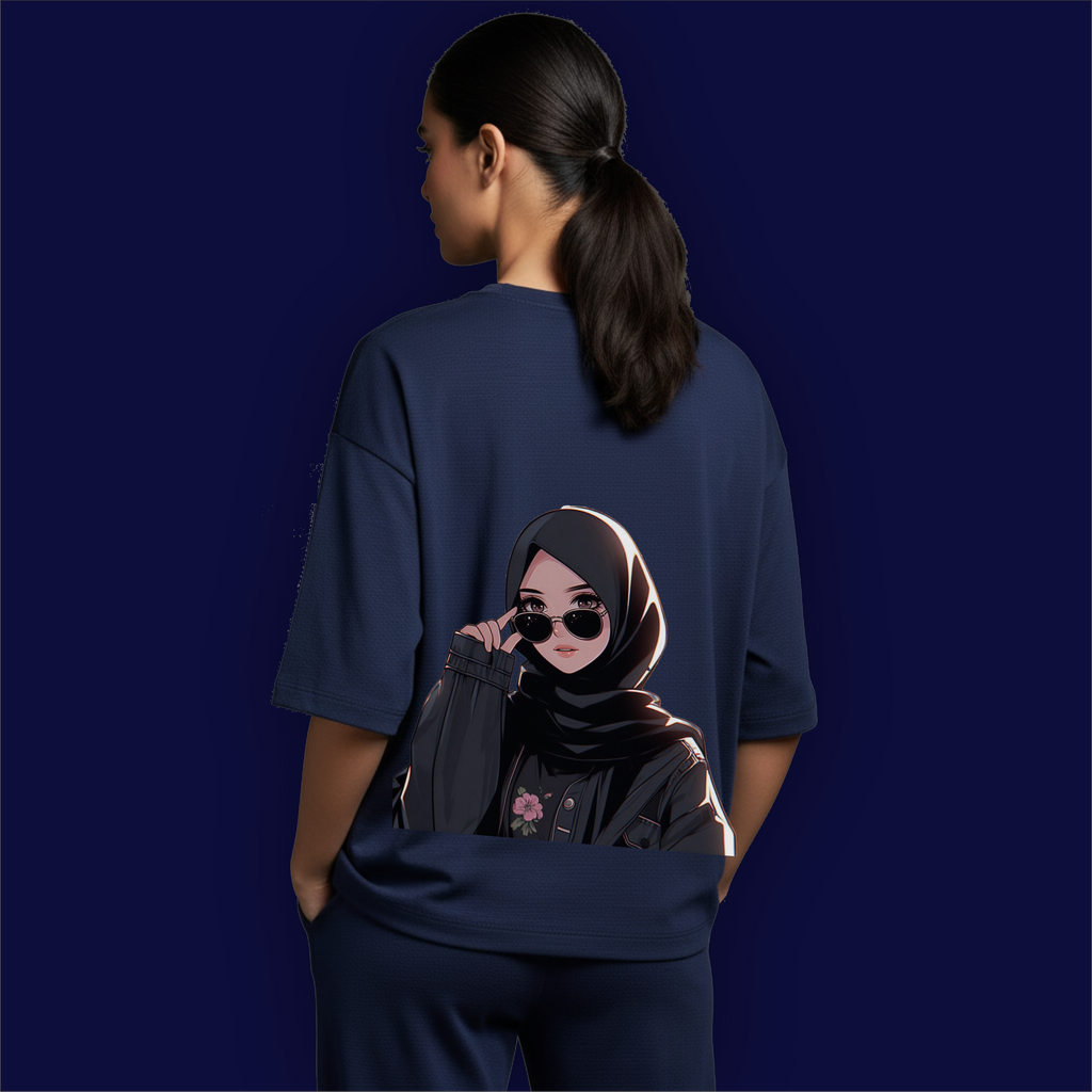Hijabi Sunglasses Girl Dropshoulder T-shirts