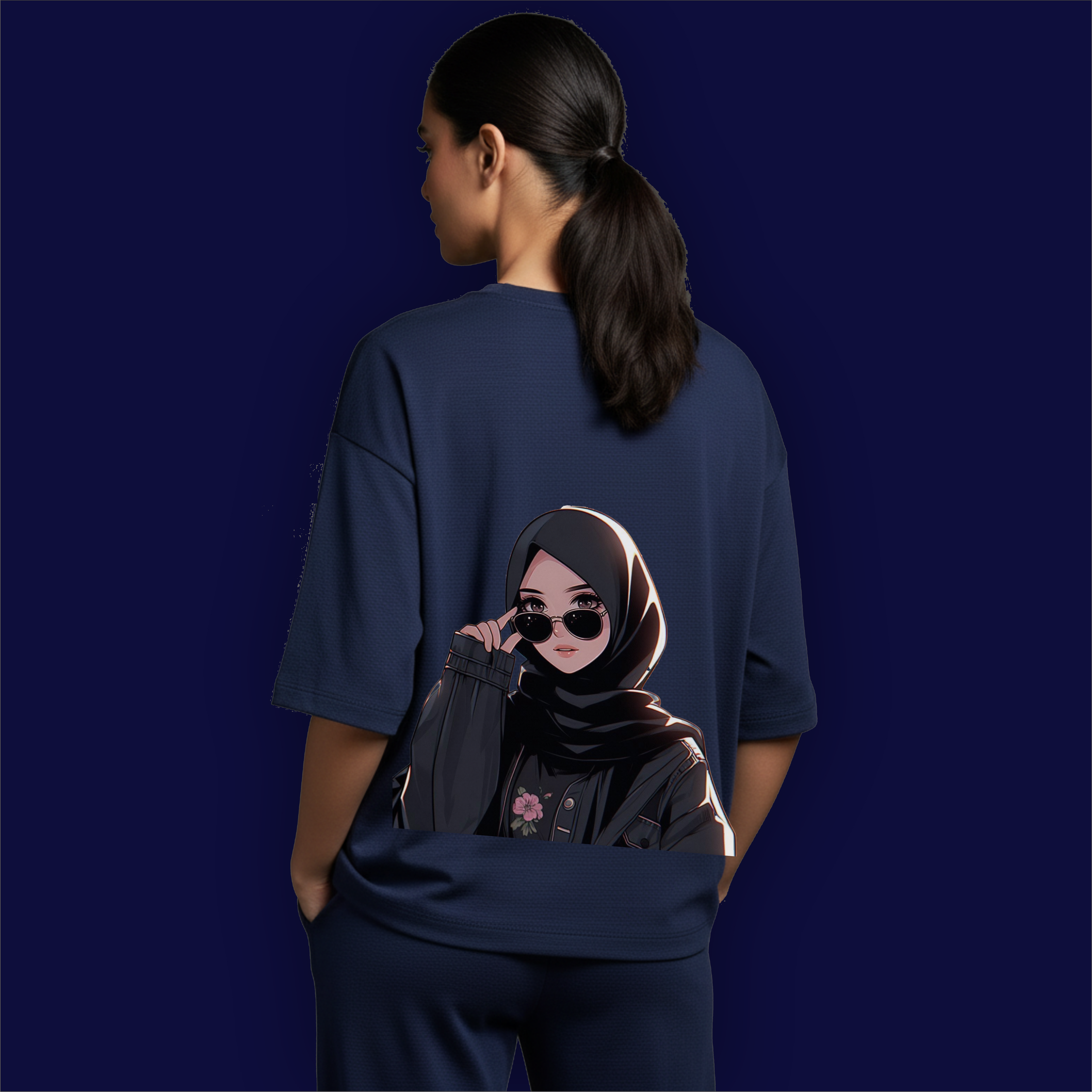 Hijabi Sunglasses Girl Dropshoulder T-shirts