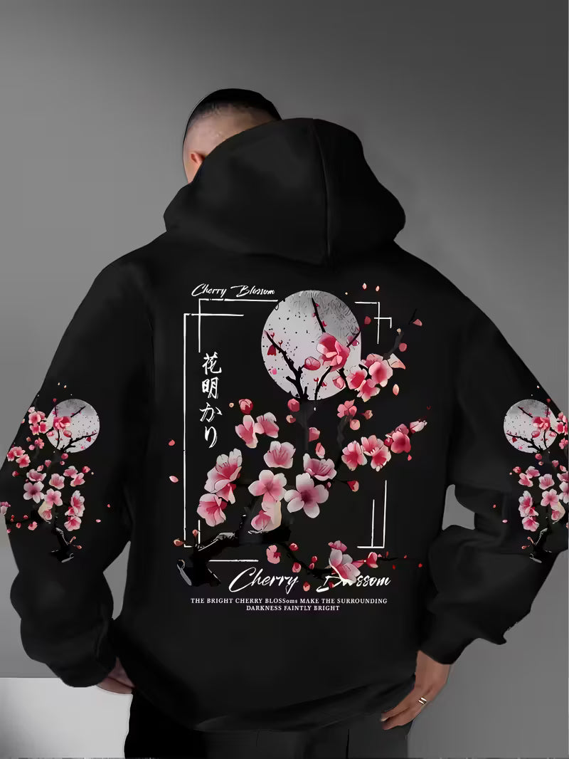 Retro Sakura Floral Hoodie