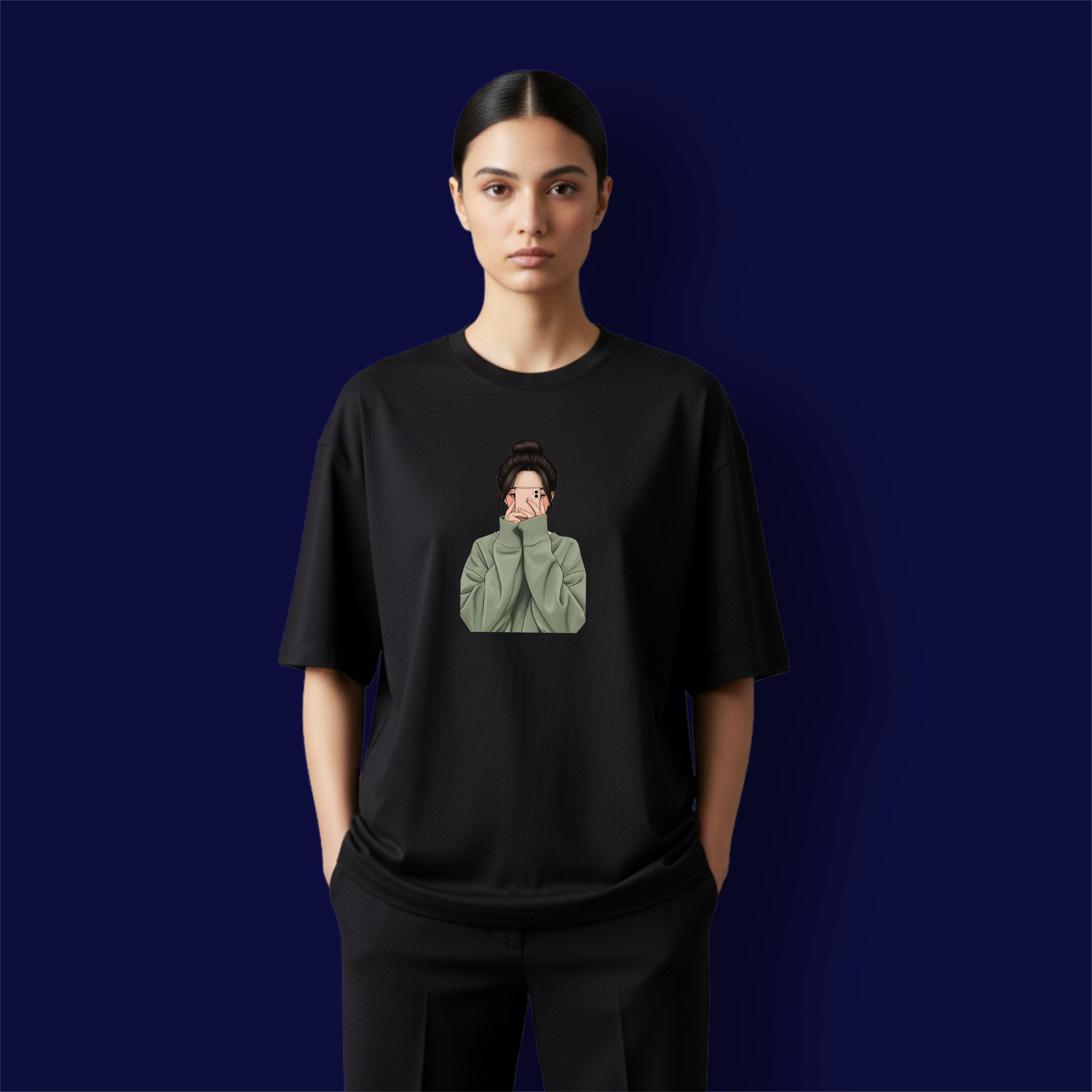 Selfie Girl Dropshoulder T-Shirt