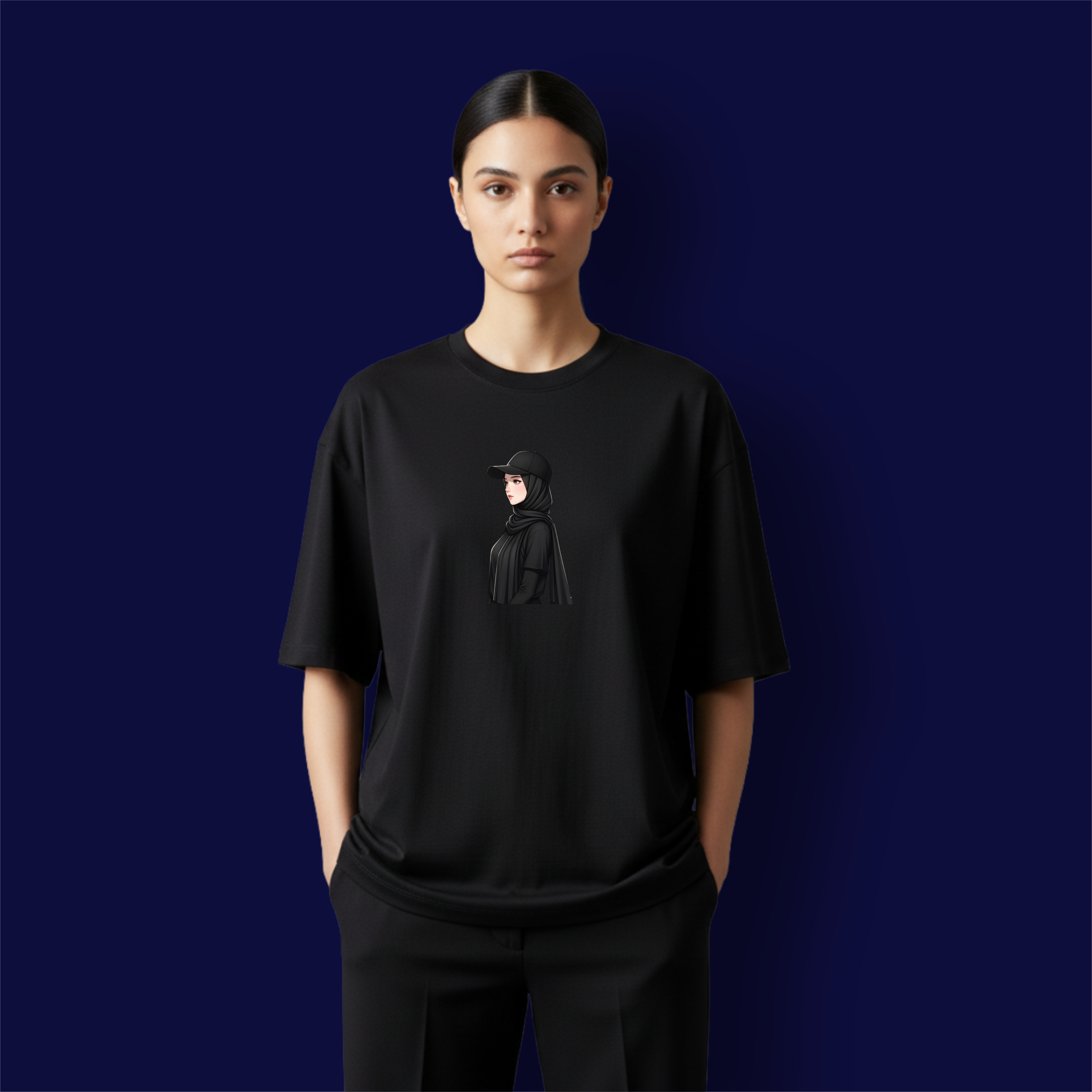 Hijab Girl Dropshoulder T-shirt