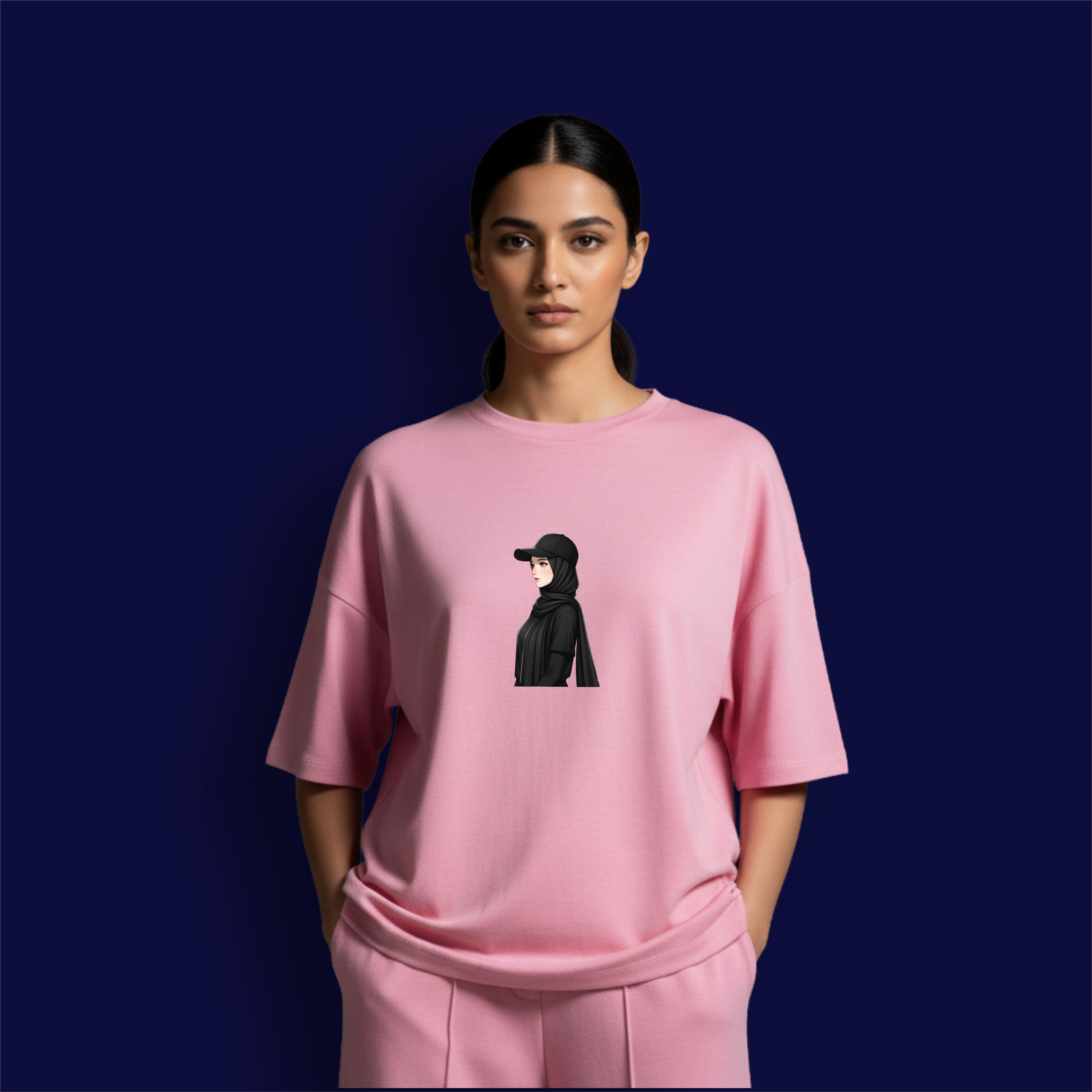 Hijab Girl Dropshoulder T-shirt