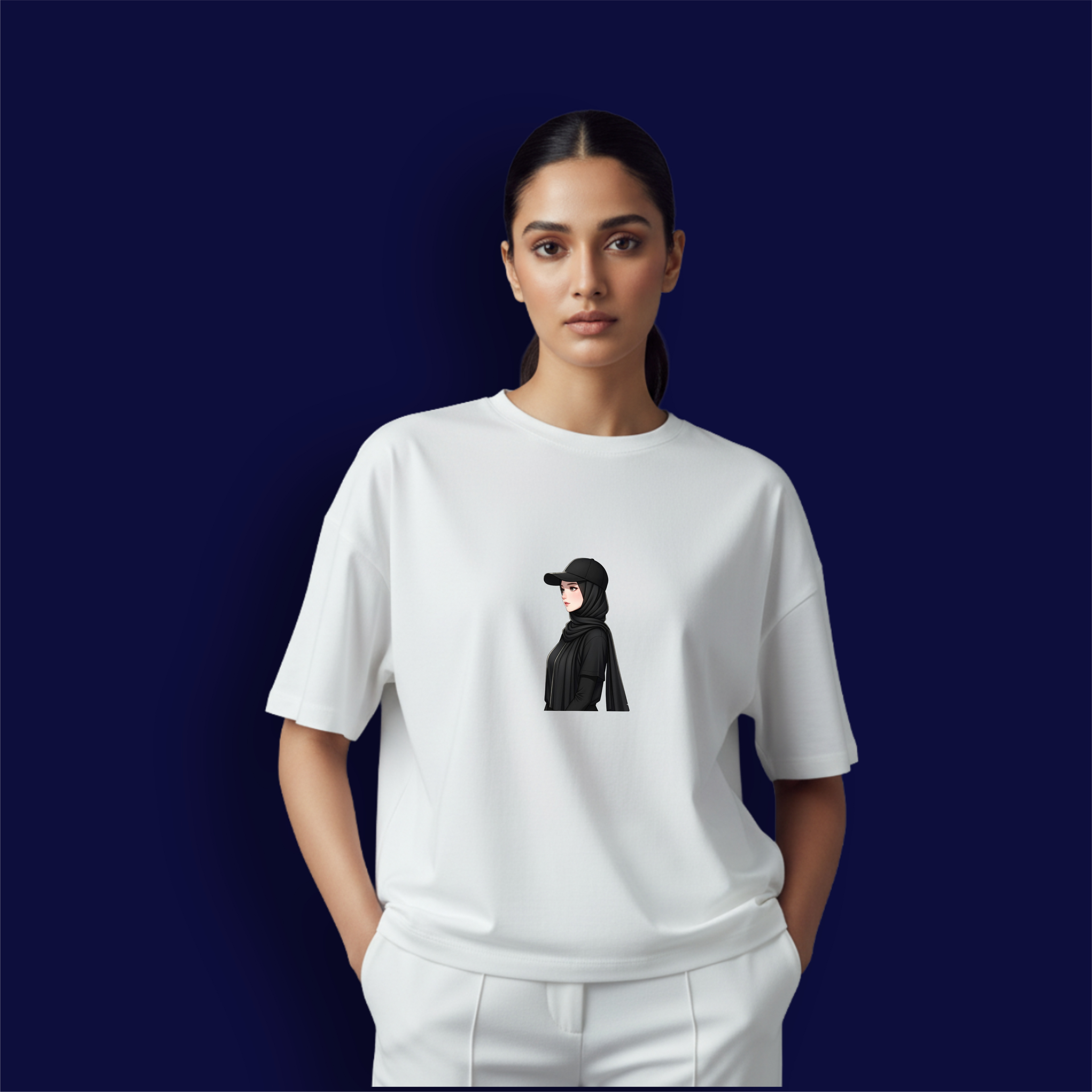 Hijab Girl Dropshoulder T-shirt