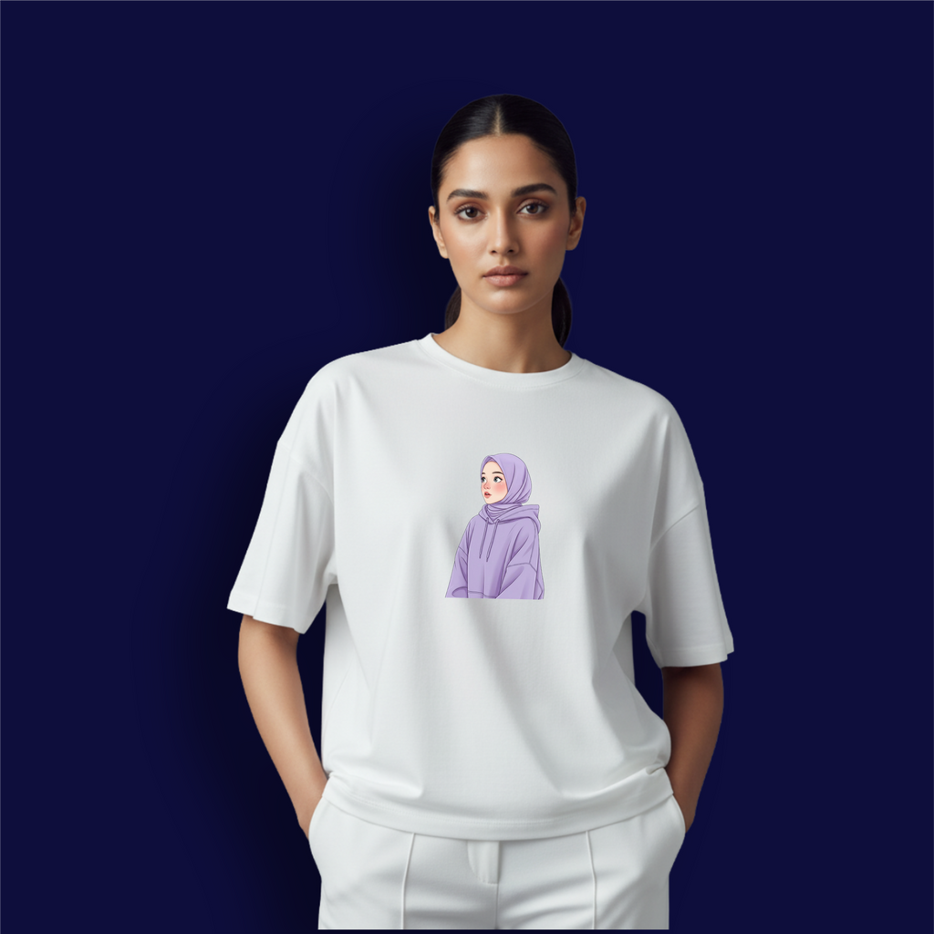 Hijab Girl Dropshoulder T-Shirt