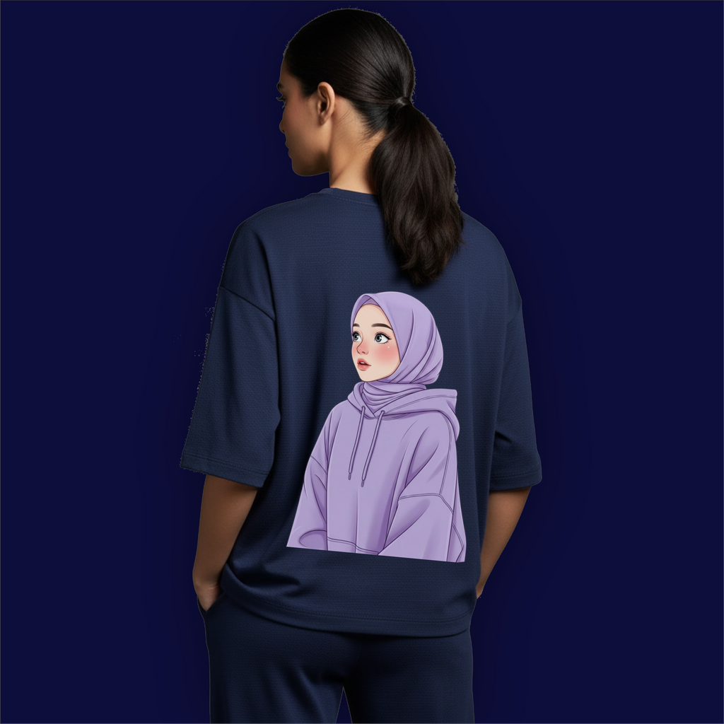 Hijab Girl Dropshoulder T-Shirt