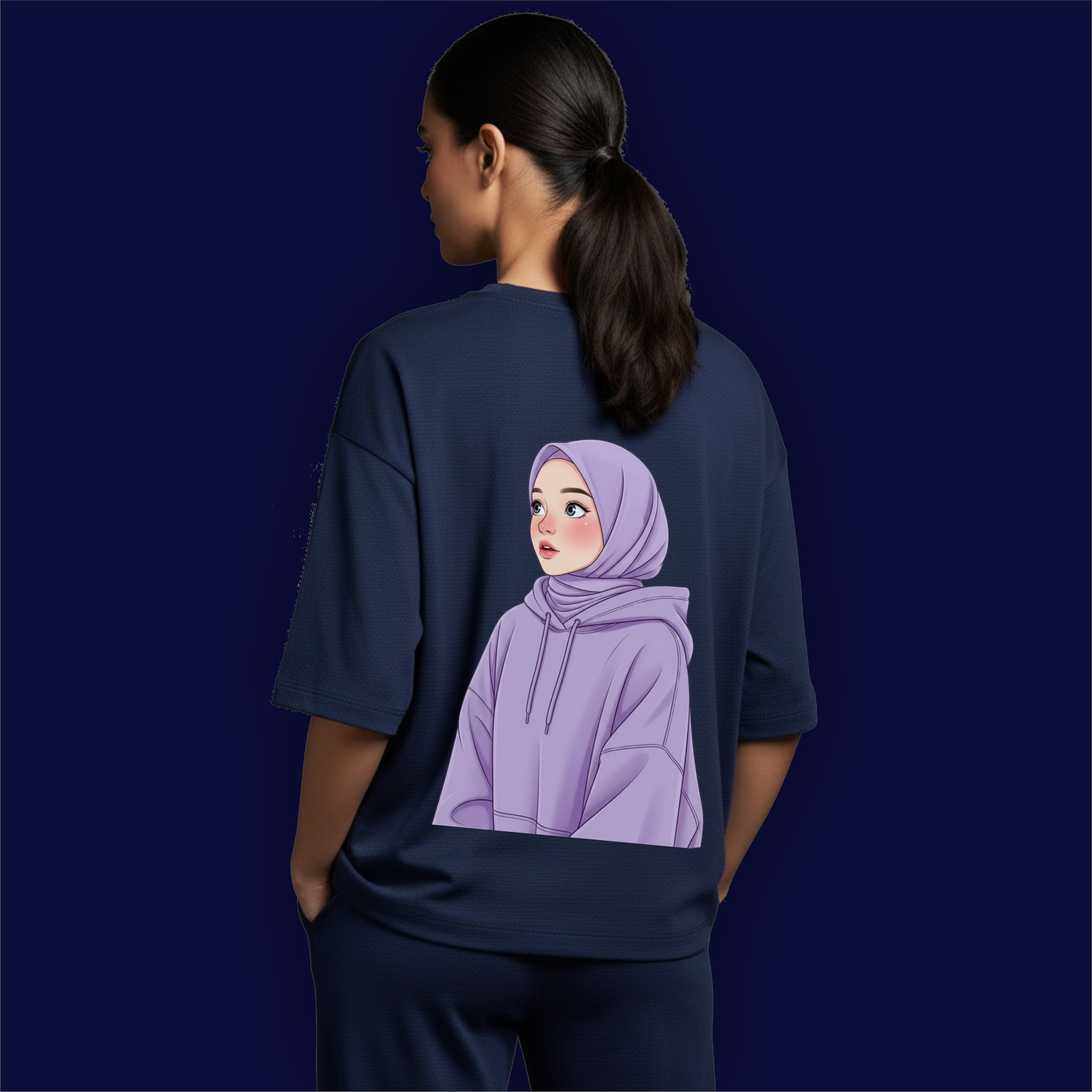 Hijab Girl Dropshoulder T-Shirt
