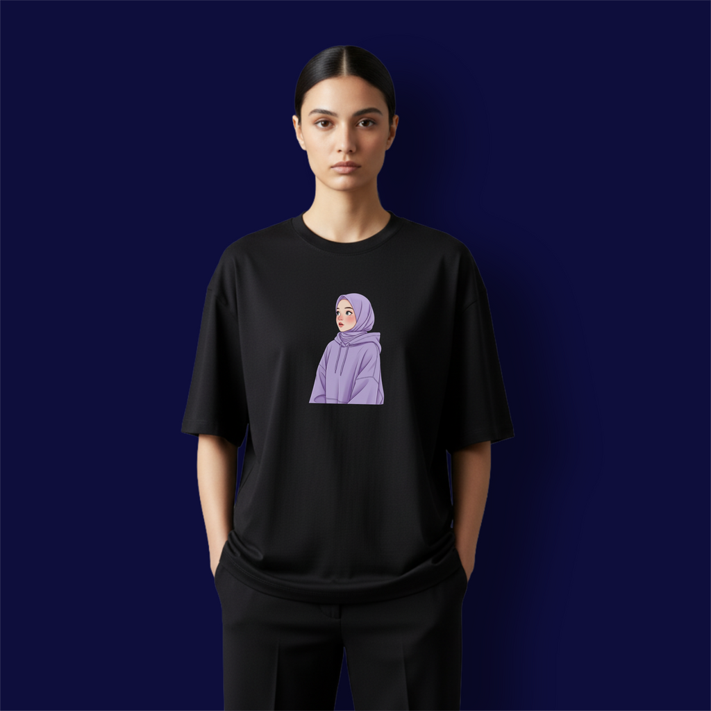 Hijab Girl Dropshoulder T-Shirt