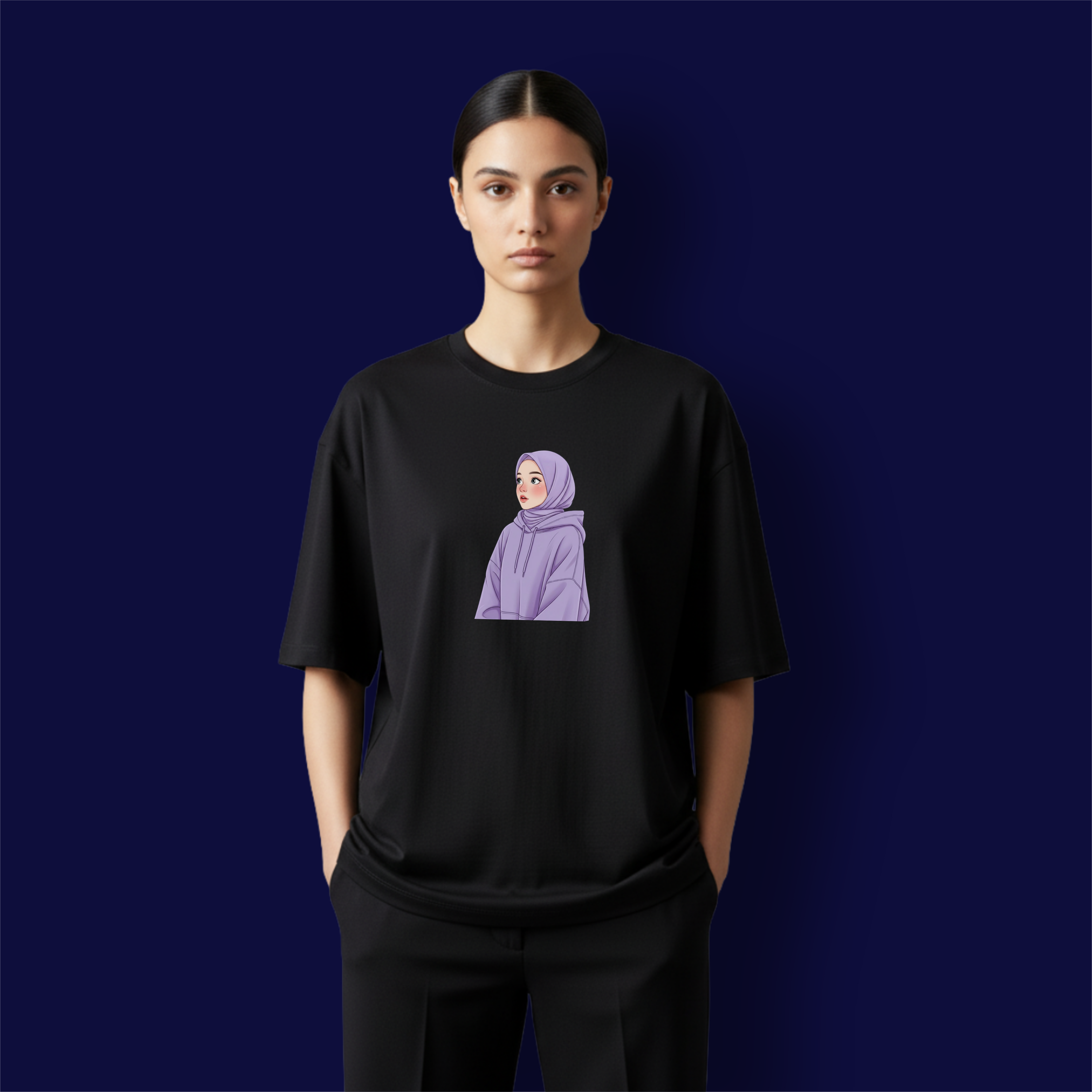Hijab Girl Dropshoulder T-Shirt