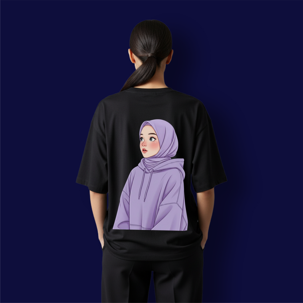 Hijab Girl Dropshoulder T-Shirt