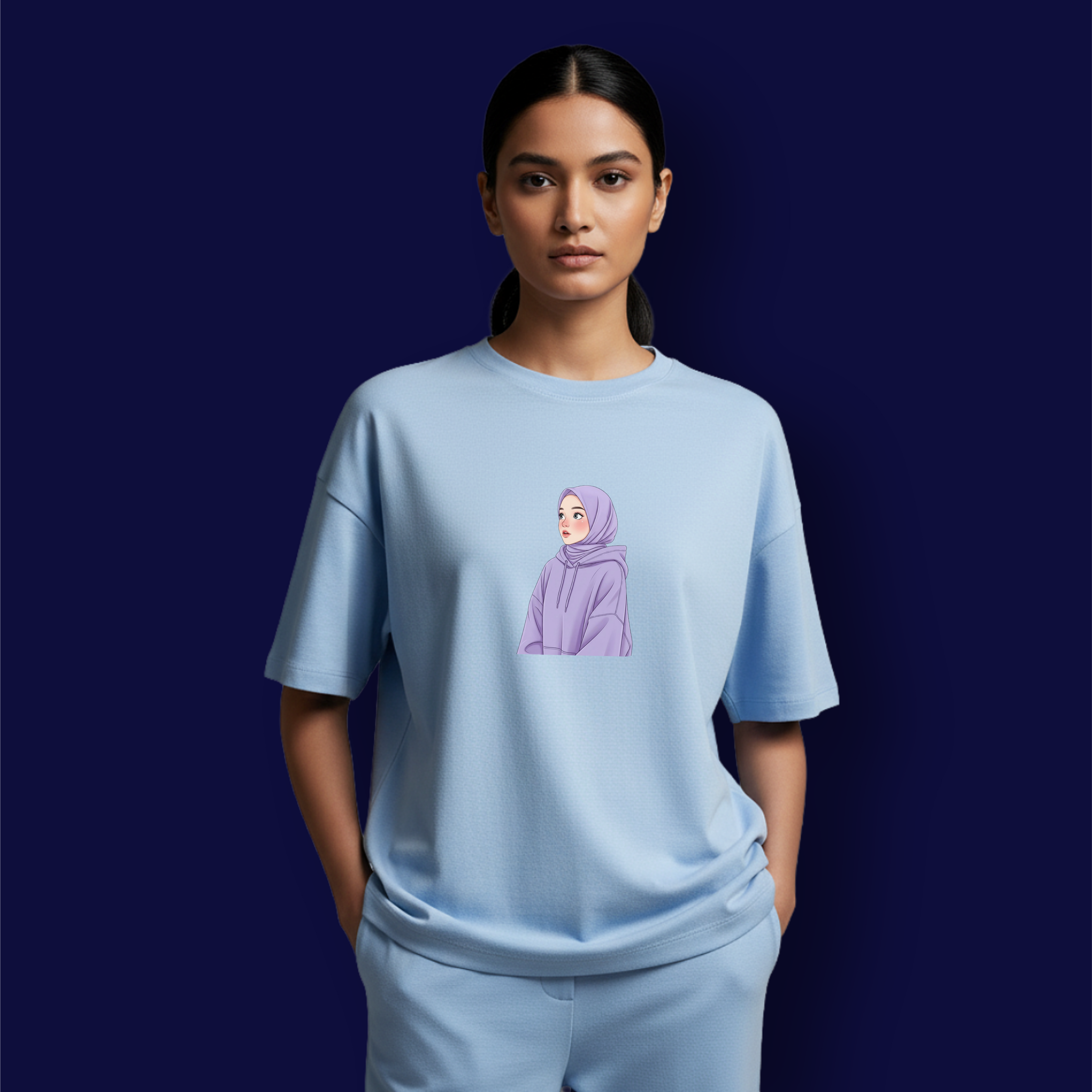 Hijab Girl Dropshoulder T-Shirt