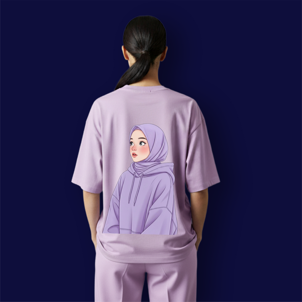 Hijab Girl Dropshoulder T-Shirt