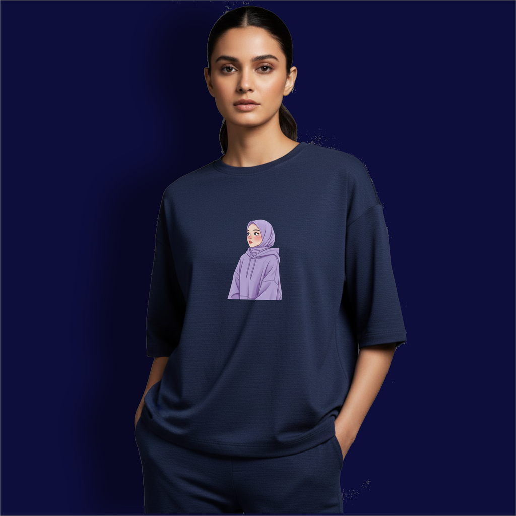 Hijab Girl Dropshoulder T-Shirt