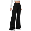 Black Denim Wide Leg Jeans For Woman