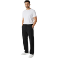 Black Plain Stripe Line Loose Bottom Trouser