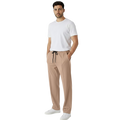 Skin Plain Stripe Line Loose Bottom Trouser