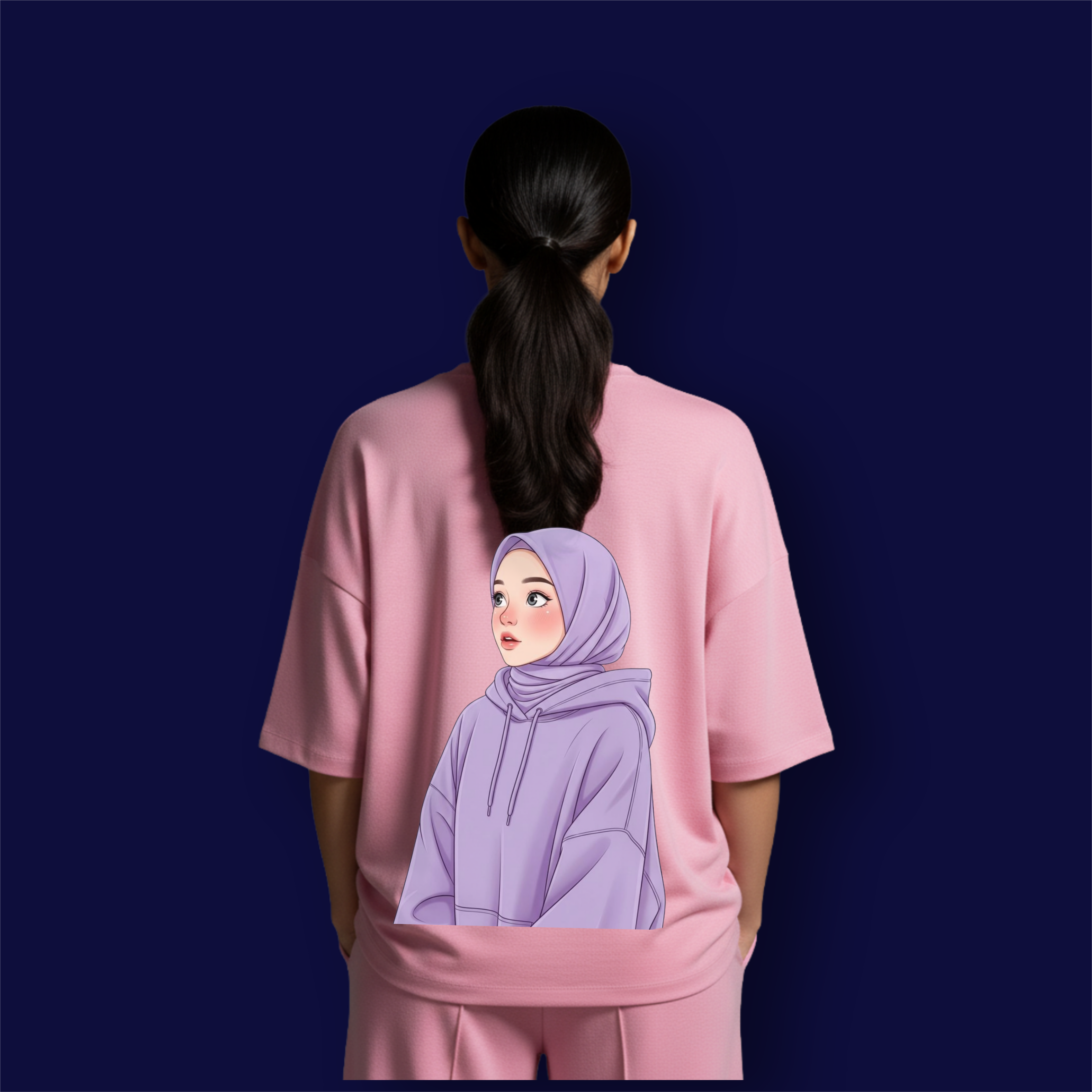 Hijab Girl Dropshoulder T-Shirt