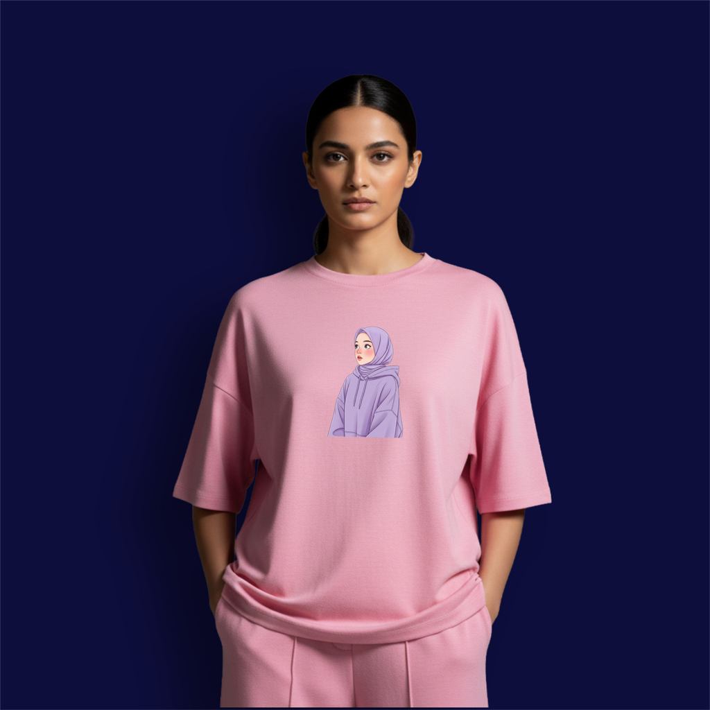 Hijab Girl Dropshoulder T-Shirt