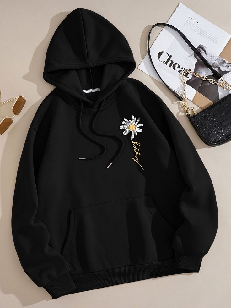 Pocket Flower Regular Hoodie